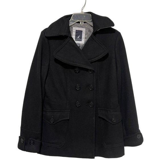 Nautica Wool Blend Coat Double Breasted Jacket Womens Size 6 - Picture 1 of 9
